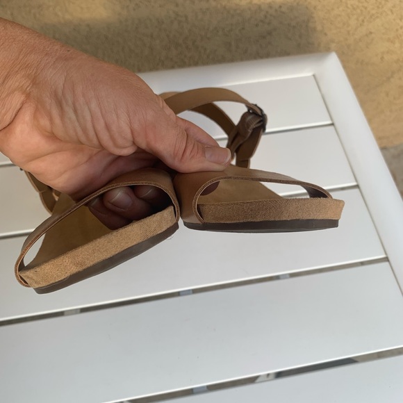 Lucky Brand nude tan leather Pagona sandals block heel size 9.5M - Picture 7 of 14